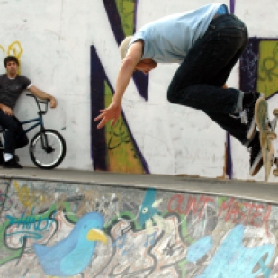 BMXers and skaters in Sheffield.