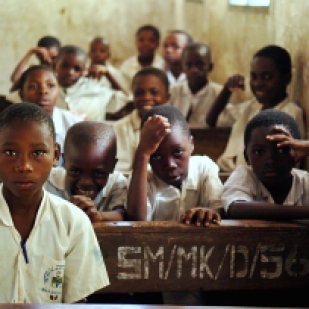 Children ready to learn in Tanzania.