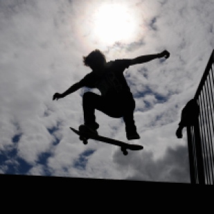 A skateboarder in Derbyshire.
